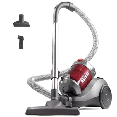 Image of Akitas 800W Powerful Bagless Cylinder Vacuum Cleaner With German Wessel Werk Turbo Head For Hard Floor &amp; Carpet