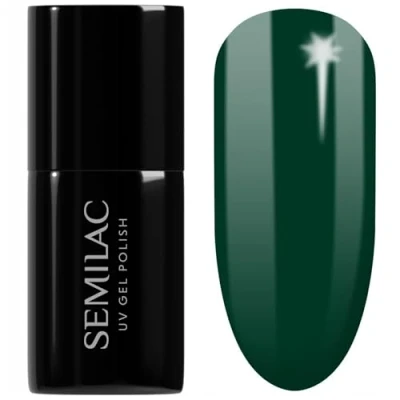 Image of SEMILAC 309 Pine Green Nail UV Gel Polish Long Lasting and Easy to Apply Soak off UV/Led Perfect for Home Professional Manicure Pedicure 7 ml