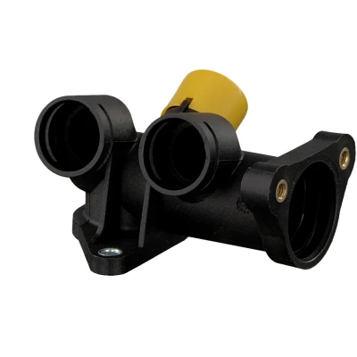 Image of 058121132, 058121133B, 58121132, 58121133B Coolant Flange FEBI BILSTEIN 27153 Plastic Cylinder Head AUDI: Cabriolet B4, A4 B5 Avant, Saloon
