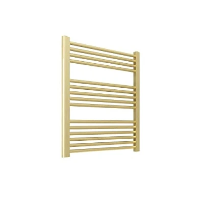Image of NWT Direct 600mm (w) X 800mm (h) Straight Brushed Brass Heated Towel Rail Bathroom Ladder Radiator