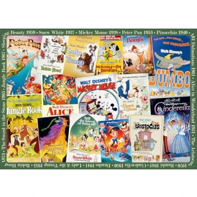 Image of Ravensburger Disney Vintage Classic Movie Posters 1000 Piece Jigsaw Puzzles for Adults and Kids Age 12 Years Up