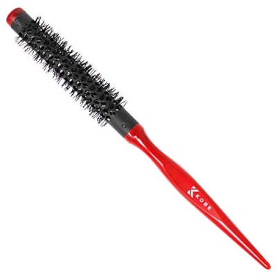 Image of Kobe Red Wood Ionic Heat Resistant Styling Brush For Blow Drying 16mm Barrel Dry Hair Brush, Curling Styling, Straightening &amp; Detangling