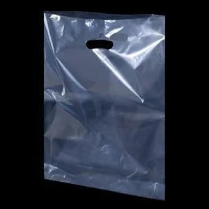 Image of Clear Plastic Carrier Reusable Bags 38cm x 46cm + 7cm (1 BOX 50 BAGS)