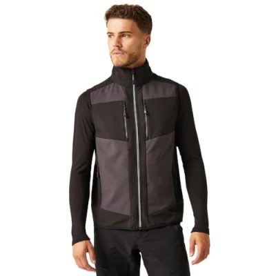 Image of Regatta Professional Men&#039;s E Volve 2 Layer Softshell Bodywarmer Ash Black, Size: M