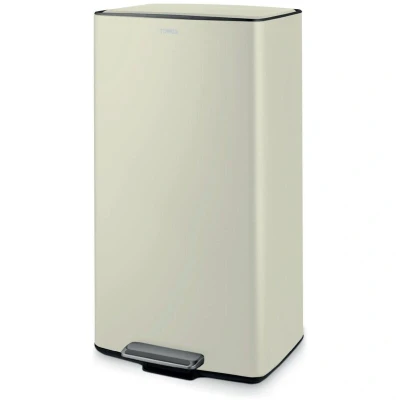 Image of Tower T838020C 40L Rectangular Pedal Bin with Removable Inner Bucket and Filter Compartment, Durable Carbon Steel, Cream