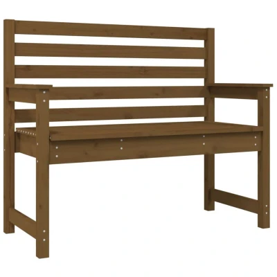 Image of vidaXL Garden Bench Honey Brown 109x48x91.5 cm Solid Wood Pine Picnic