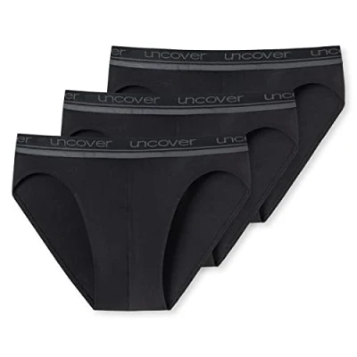 Image of Uncover by Schiesser Men&#039;s Pack of 3 Rio Briefs Underwear, Black, XXXL