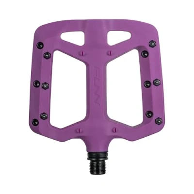 Image of Funn Taipan Glass Fiber Reinforced Thermoplastic Bike Pedals with 9/16 inch CrMo Axles and Shin Friendly Pins for MTB/BMX/Urban/Gravel Riding (Purple)