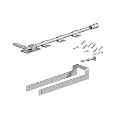 Image of Gatemate Double Field Gate Fastener Set With Garage Door Bolt 450mm Galvanised