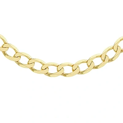 Image of Carissima Gold Unisex 9 ct Yellow 4.8 mm Flat Curb Chain Neckalce of Length 46 cm/18 Inch
