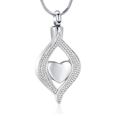 Image of Pet Paw Print Cremation Jewelry for Ashes Dog/Cat Funeral Memorial Urn Necklace Holder Keepsake Pendant (Sliver)