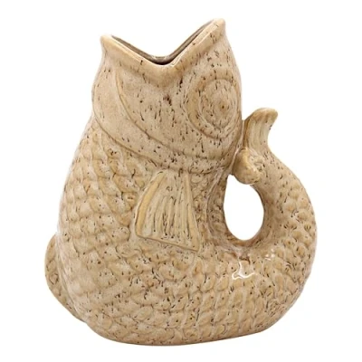 Image of Lesser &amp; Pavey Fish Jug/Vase 17cm for Kitchen Home Ceramic Or Glass Jug Multiple Use Beautiful Cream Milk Vase Daily Can Be Used As Water Too