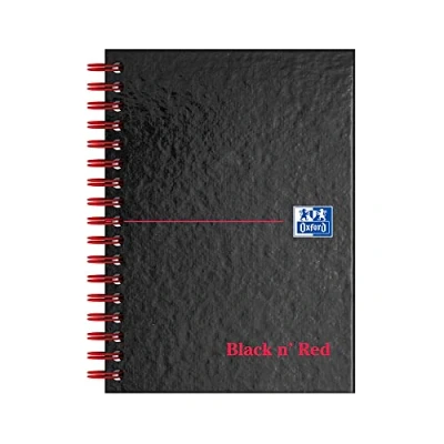 Image of Oxford Black n&#039; Red A6 Wirebound Hardback Notebook