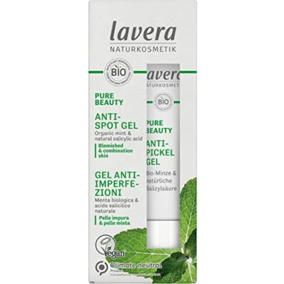 Image of lavera PURE BEAUTY Anti Spot Gel organic mint and Natural salicylic acid vegan Cosmetics dries out spots 15ml