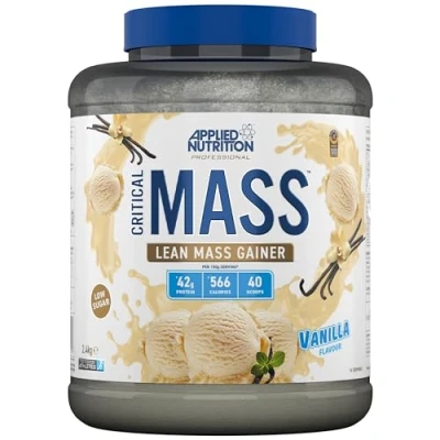 Image of Applied Nutrition Critical Mass Professional Weight Gain Protein Powder, High Calorie Gainer, Lean (2.4kg 16 Servings) (Vanilla)