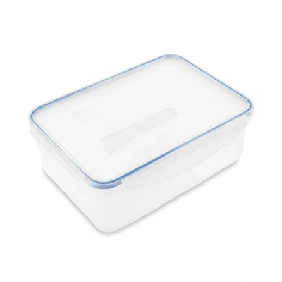 Image of Addis Clip Tight Lunchbox Food Storage Container 2 Litre Rectangle Airtight Silicone Seal Containers Bpa Free Easy Locking Lid Clips, Clear Transparent