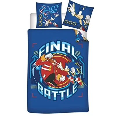 Image of Sonic The Hedgehog Final Battle Bed Linen Single Duvet Cover Set 140x200+65x65cm