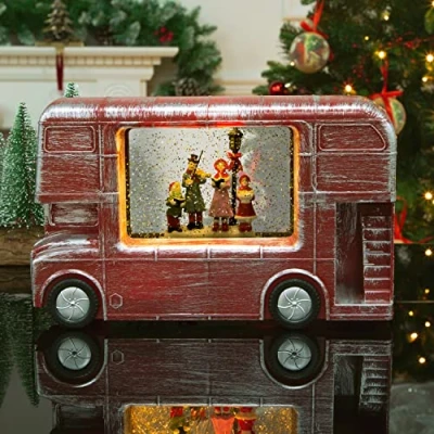 Image of Christmas Workshop LED London Bus Water Scene With Choir