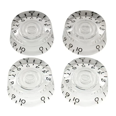 Image of Musiclily Pro Metric Size 18 Splines Guitar Speed Control Knobs for Epiphone Les Paul SG Style, Transparent (Set of 4)