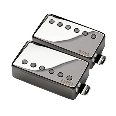 Image of EMG 57/66 Bridge and Neck Humbucker Guitar Pickups Set, Chrome