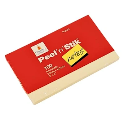 Image of Cathedral Products 76 x 127mm Classic Yellow Sticky Notes 12 Pads, 100 Sheets per Pad