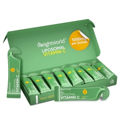 Image of Liposomal Vitamin C Liquid Sachets 1000mg 5X Higher Absorption for Immune System, Energy &amp; Collagen (EFSA) Vegan, Sugar Free High Strength VIT Supplement 14 Natural Lime Flavour