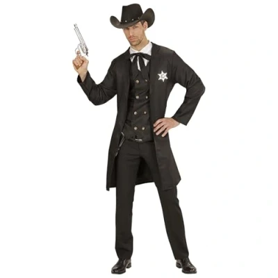 Image of &quot;SHERIFF&quot; (long coat, vest, fake shirt, string tie) (XL)