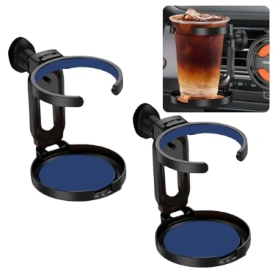 Image of 2 x Drinks Holder for Car, Foldable Coffee Cup Car Ventilation, Can Drink Universal (Style 2)
