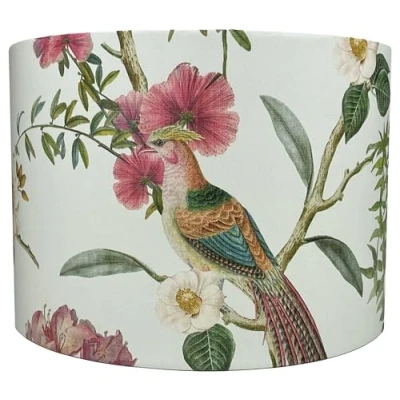 Image of Bird and Floral Lampshade for Ceiling Table Lamps Botanical Light Shade with Colourful Birds &amp; Flowers, Perfect Bedroom, Home Decor
