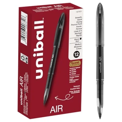 Image of Uni ball Air Rollerball Pen, 12 Pack, Black (1927631) by