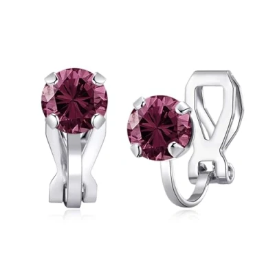Image of Philip Jones June (Alexandrite) Birthstone Clip On Earrings Created with Zircondia® Crystals
