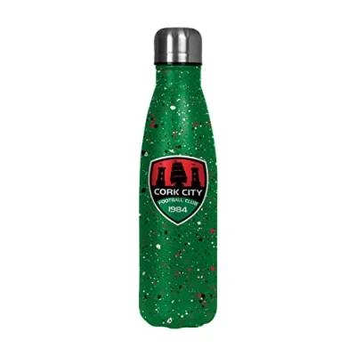 Image of FOCO Irish Premier Division Football Cork City Fan Thermal Paint Splatter Insulated 500ml Bottle