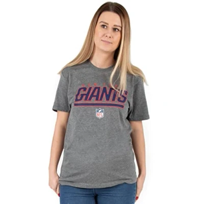 Image of NFL New York Giants T Shirt for Women Ladies American Football Game Short Sleeve Charcoal Jersey Top Gamer Clothing Merchandise 3XL
