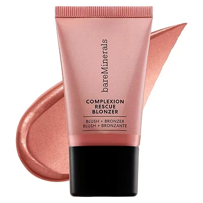 Image of bareMinerals Complexion Rescue Liquid Blonzer, Blush + Bronzer Hybrid, for a Sun Kissed Glow, Buildable Face Cheeks, Gel Cream, Vegan (Kiss of Copper)
