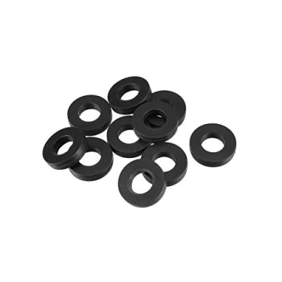 Image of sourcingmap Rubber Flat Washers 18mm OD 9mm ID 4mm Thickness for Faucet Pipe Water Hose, Pack of 10