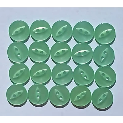 Image of HolmeCraft Pack of 20 Mint fisheye Baby Buttons 14mm
