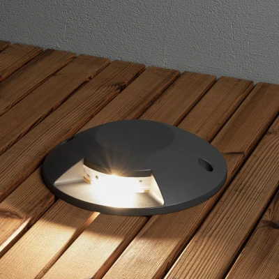 Image of Recessed Ground Outdoor Effect Light Deck Surface Mounted Dark Grey 5W LED 1 Way, IP65