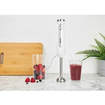 Image of Haden Stainless Steel Hand Blender, 800W Electric Stick Blender with 10 Speed and Turbo Mode, Heavy Duty Copper Motor Immersion Blender,700ml Beaker for Baby Food, Smoothies, Soup, BPA Free