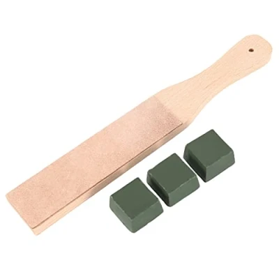 Image of Leather Stropping Kit Strop Board 3 Packs Sharpening Polishing Compound Hone Knife Sharpener