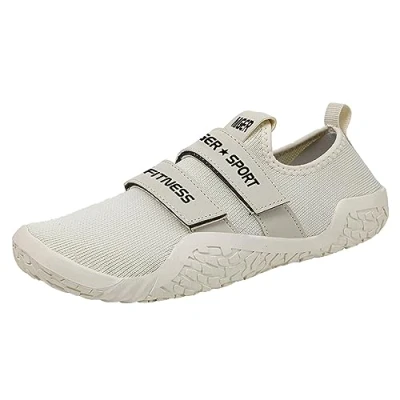 Image of JiuQing Deadlift Shoes Men Women Weightlifting Squat Barefoot Fitness Cross Trainer Sneaker for Indoor Gym,Beige,5 UK