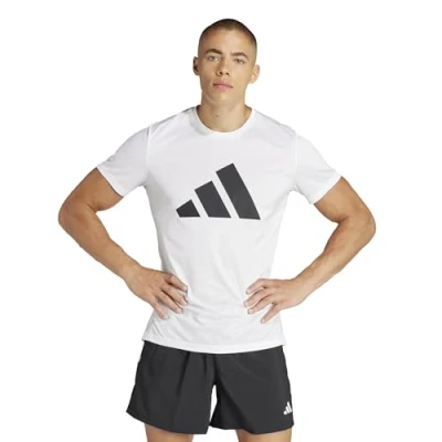 Image of adidas Performance RUN IT TEE Sports Tshirt, Men&#039;s, Size: Large, White