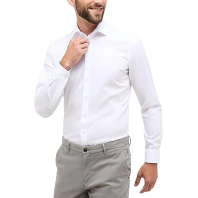 Image of ETERNA Men&#039;s Original Slim Fit Shirt, White, 40