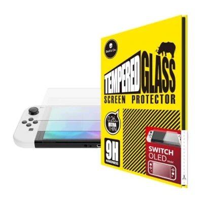 Image of Skull &amp; Co. Tempered Glass Screen Protector for Nintendo Switch OLED (2 PACK)