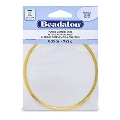 Image of Beadalon Memory Wire, Flat, Necklace, Gold Color, Approx. 7 coils