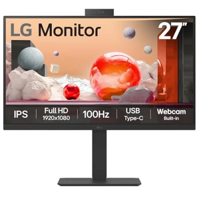 Image of LG Electronics Monitor 27BA850, 27 Inch, FHD 1080p, 100Hz, 5ms Response Time, IPS Panel, HDMI, DisplayPort, USB C (Black)
