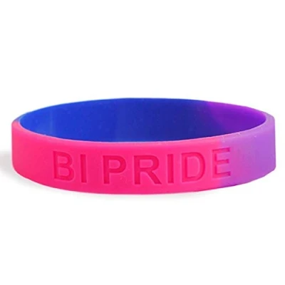 Image of Patch Nation Bisexual Gay Bi Pride Lesbian LBGTQ Merged Flag Wristband Silicone Wristbands