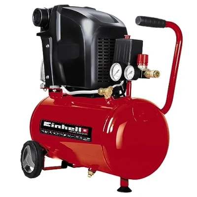Image of Einhell 24L Oil Lubricated Air Compressor 8 Bar, 116 PSI,132 l/min, 240V, 1500W Long Life Motor, Pressure Reducer, Safety Valve TE AC 230/24/8 OF Compressed Pump For Workshops, 3 Year Warranty