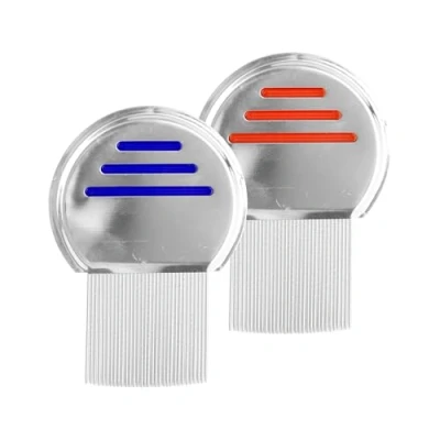 Image of Tabanzhe 2PCS Lice Combs Stainless Steel Nit Removal Comb Set Metal Durable Headlice Dandruff for Kids All Hair Types Pet Flea Groooming Dogs Cats