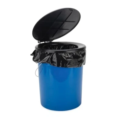 Image of Camco Portable Toilet with Seat and Cover, 5 Gallons, Blue (41549)