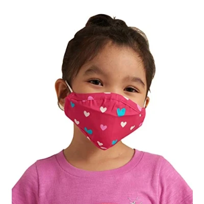 Image of Hatley Unisex Kids Children&#039;s Double Layer Face Mask With Ear Elastic Fashion Scarf, Lovely Hearts, 1 Count (Pack of 1)